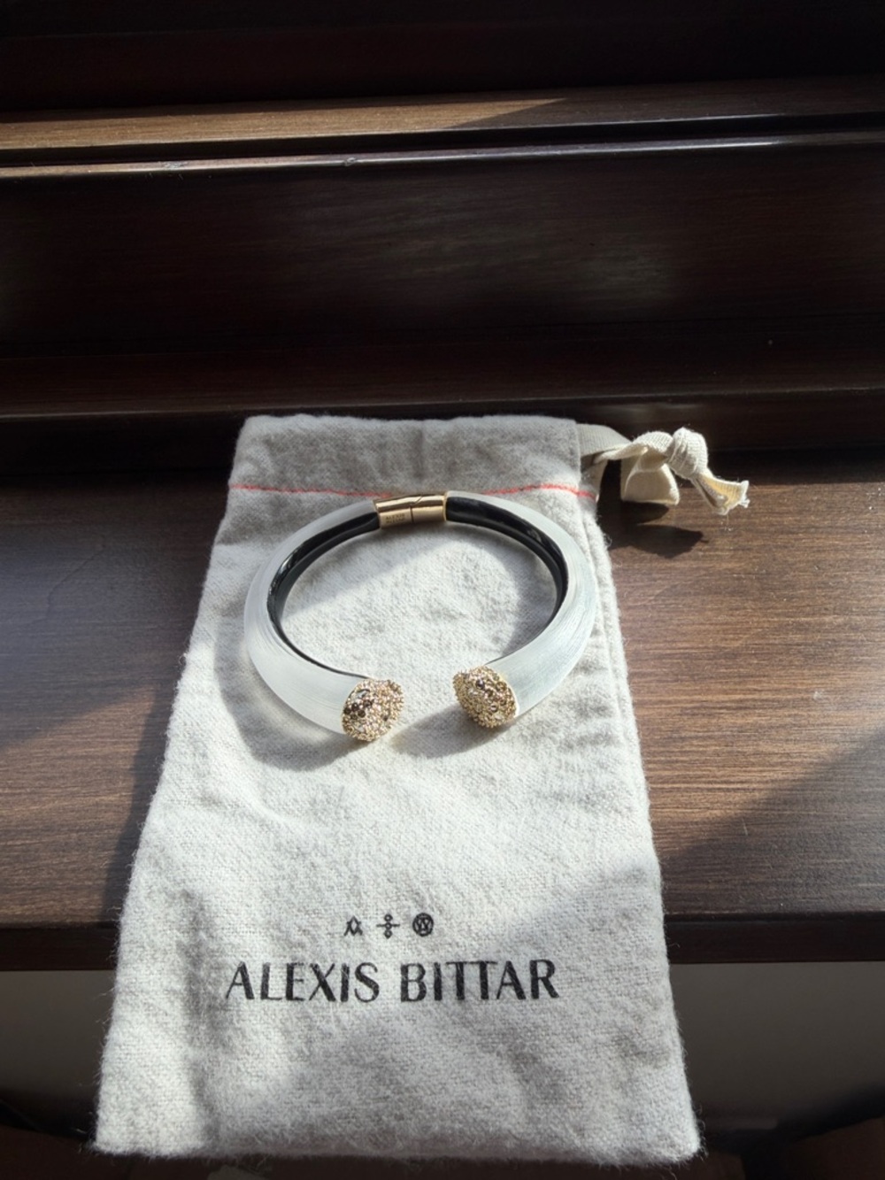 “Alexis Bittar” Stunning Lucite and Crystal Bracelet